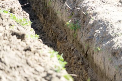 Completed Trench with Utility Lines